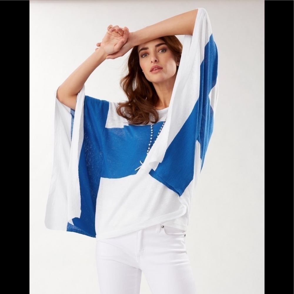 Tommy Bahama Women’s  Alana Linen-Blend Colorblock Poncho
